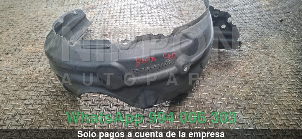 PLASTICO DE GUARDAFANGO LH TOYOTA BELTA 2005-2012 SEDAN KSP92 SCP92